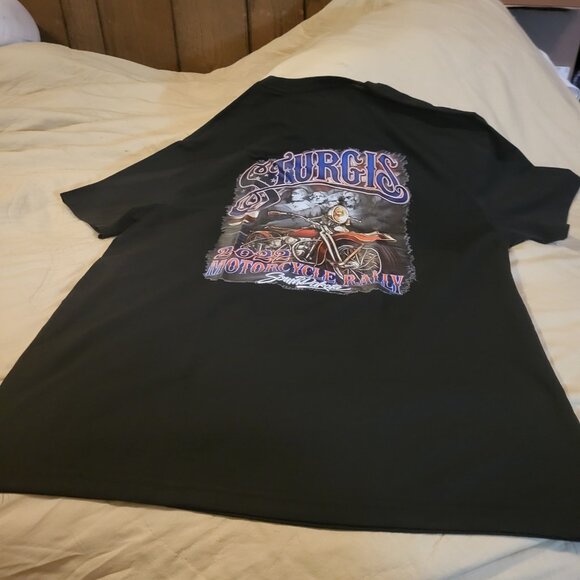 STURGIS 2022 MOTORCYCLE BIKERS RALLY T-SHIRT IMPRINTED - Picture 2 of 2